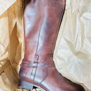 Frye Chocolate Leather Riding Boots - Brand New, Never Worn!